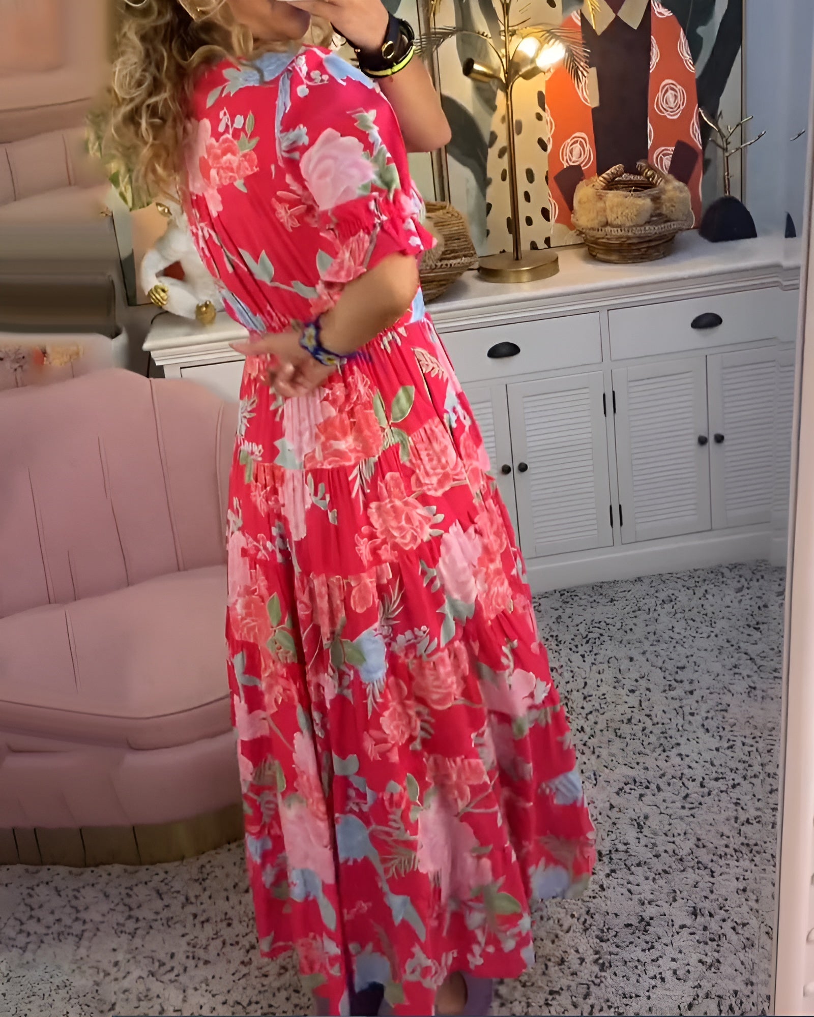 Carine™ – Luchtige Jurk met Bloemen