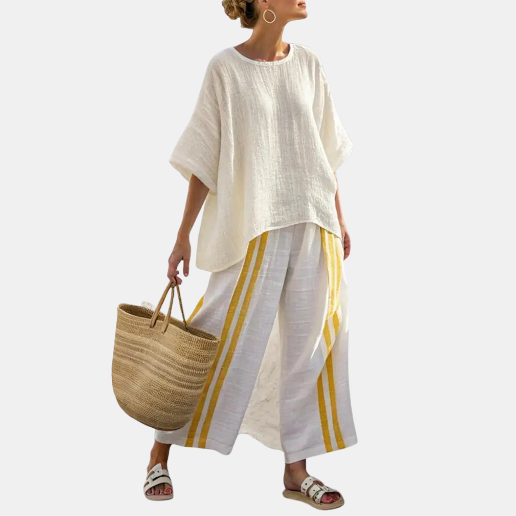 Esperanza | Bamboe Linnen Streep Set