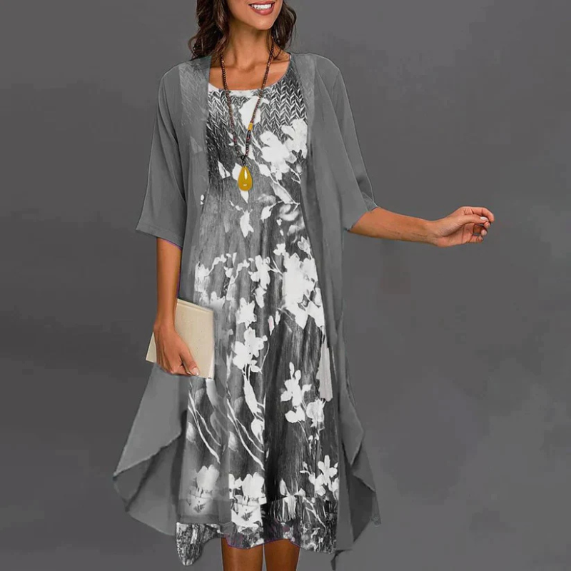 Marlene - Bloemen chiffon jurk set