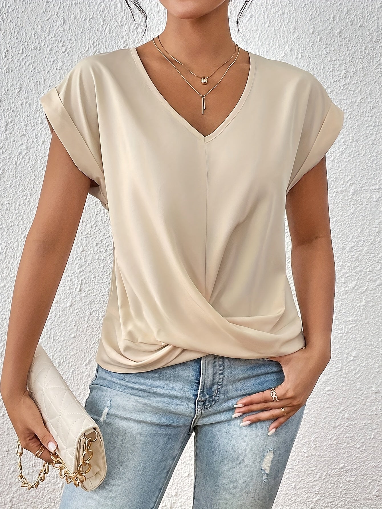 SANNE I V-HALS T-SHIRT