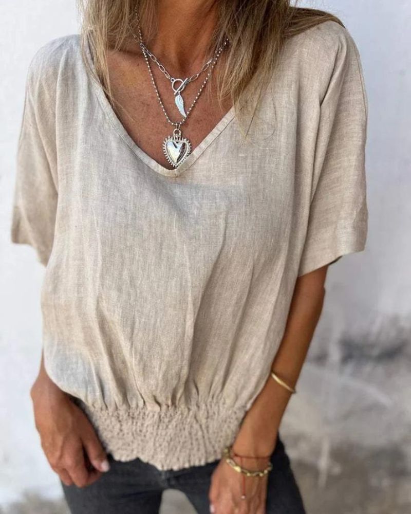 BOMIA - COMFORTABEL SLIM-FIT T-SHIRT MET V-HALS