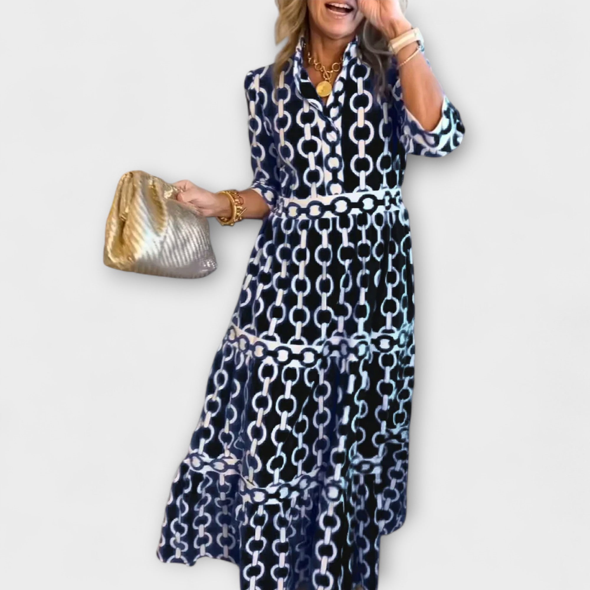 Juliette - Midi-jurk met kettingpatroon