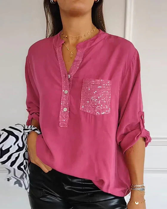 ELINE - V-hals chique shirt