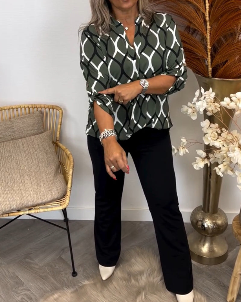 Noor – Blouse met Grafische Print