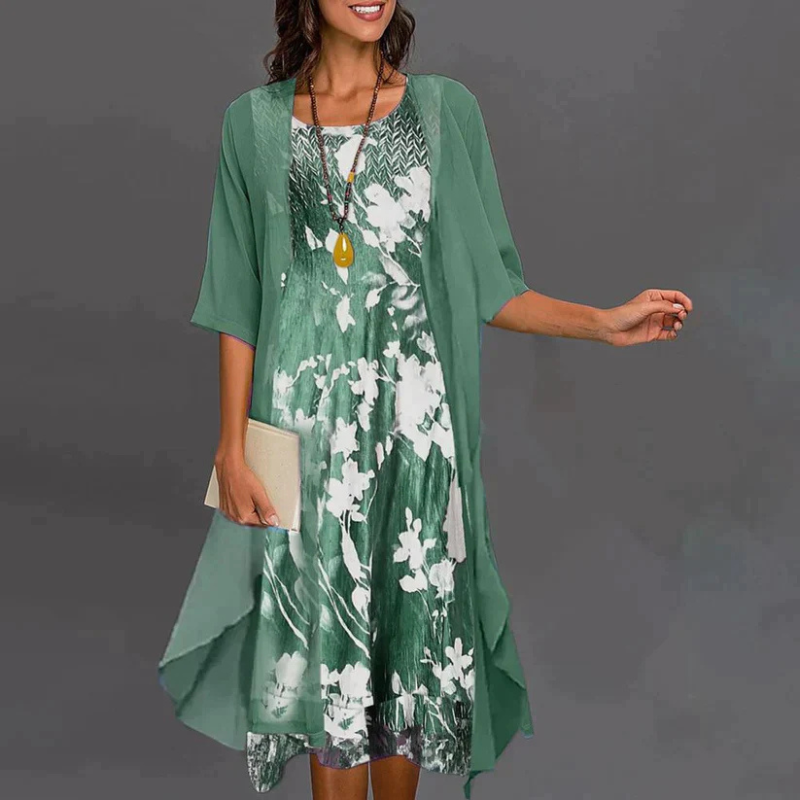 Marlene - Bloemen chiffon jurk set