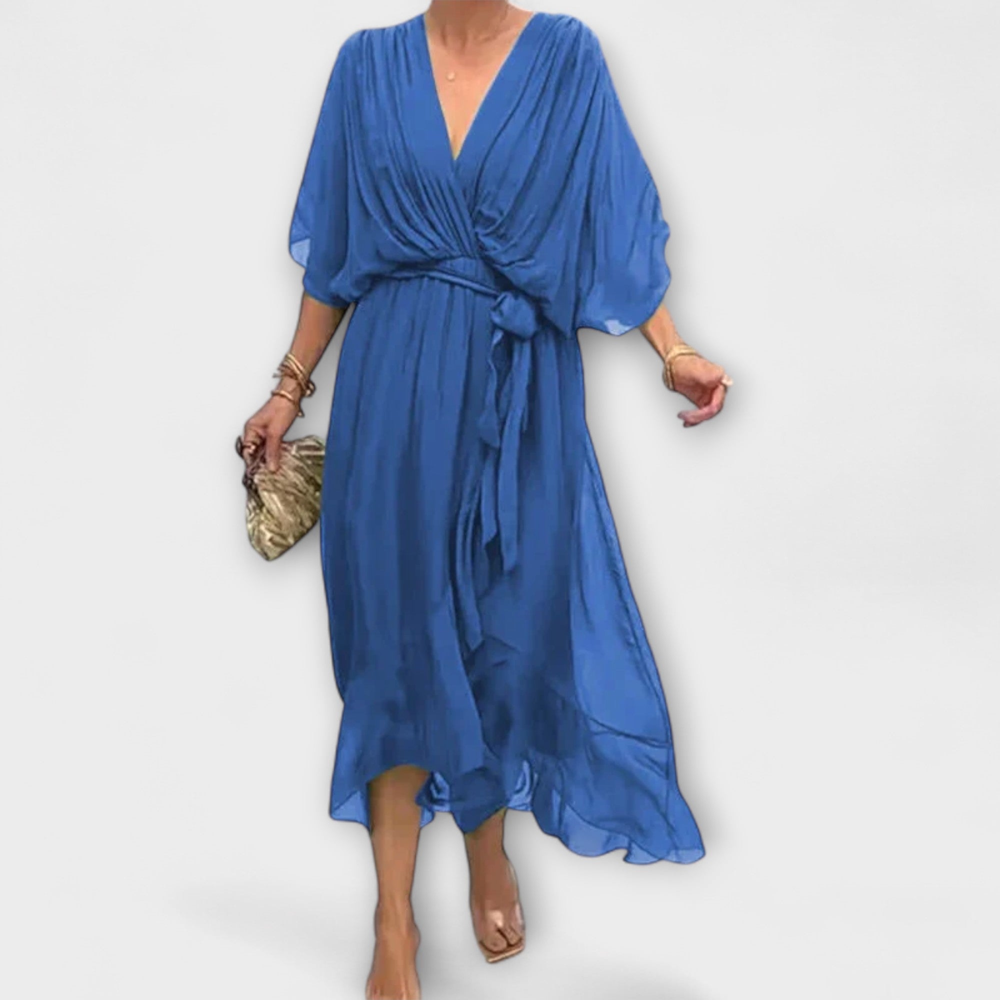 Amoura - Chiffonjurk met V-hals