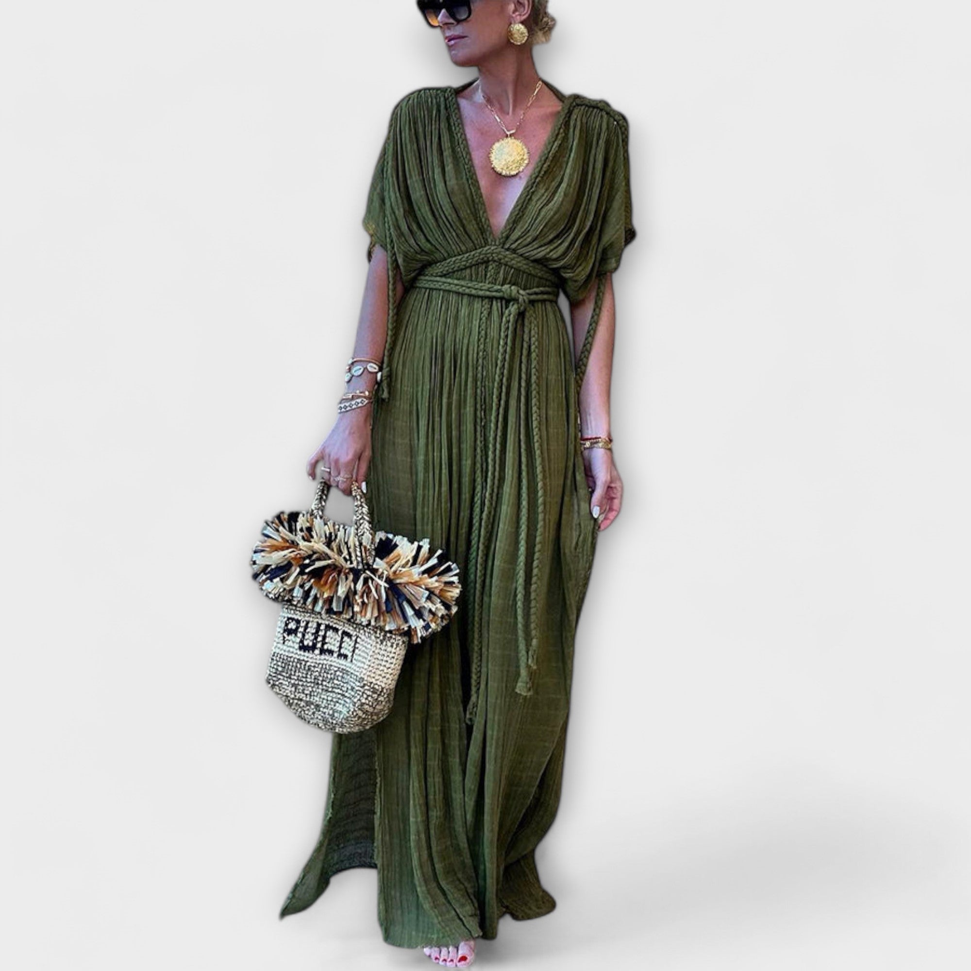 Kimono-Maxikleed in Griekse stijl
