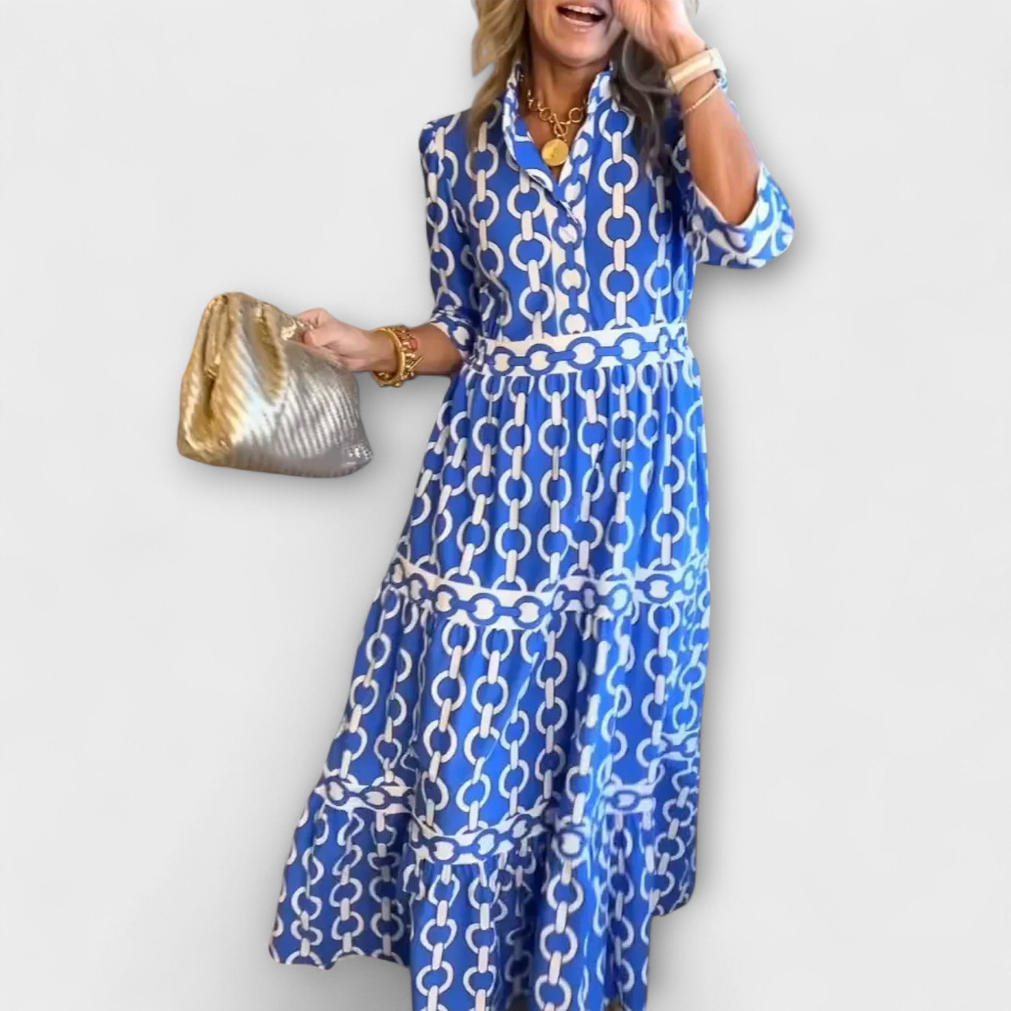 Juliette - Midi-jurk met kettingpatroon