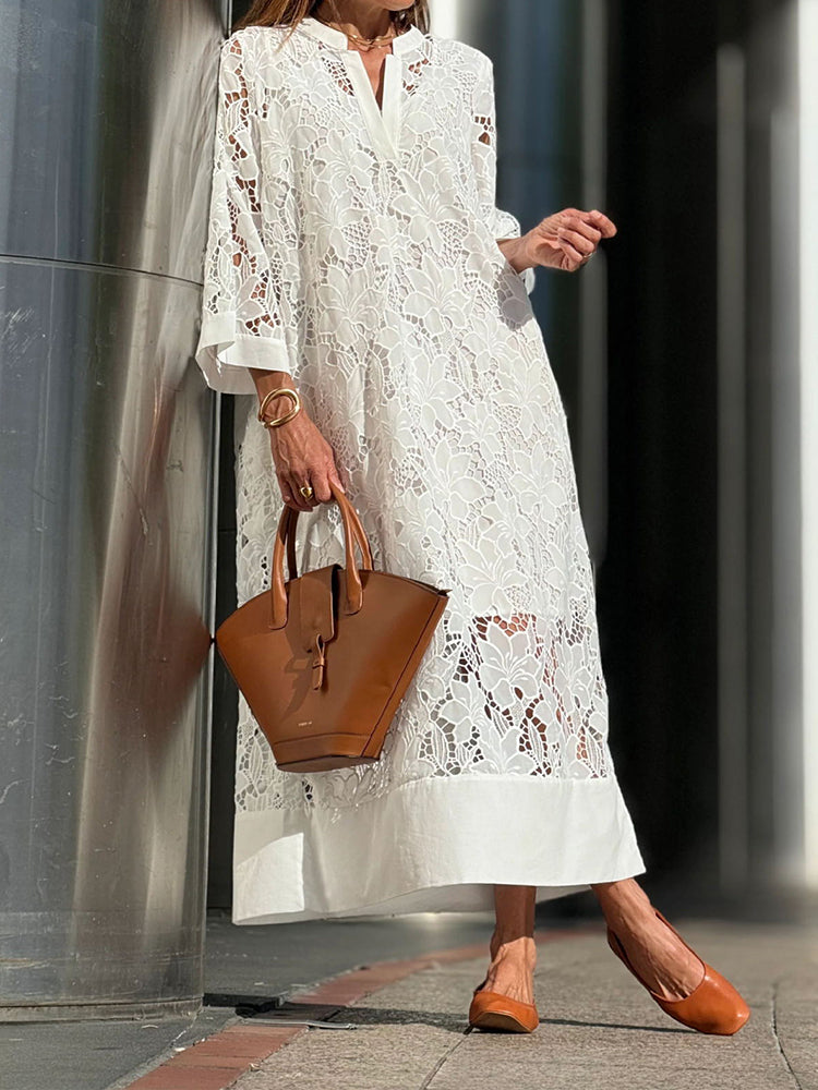 Luna – Jurk met elegante kant en stijlvolle lengte