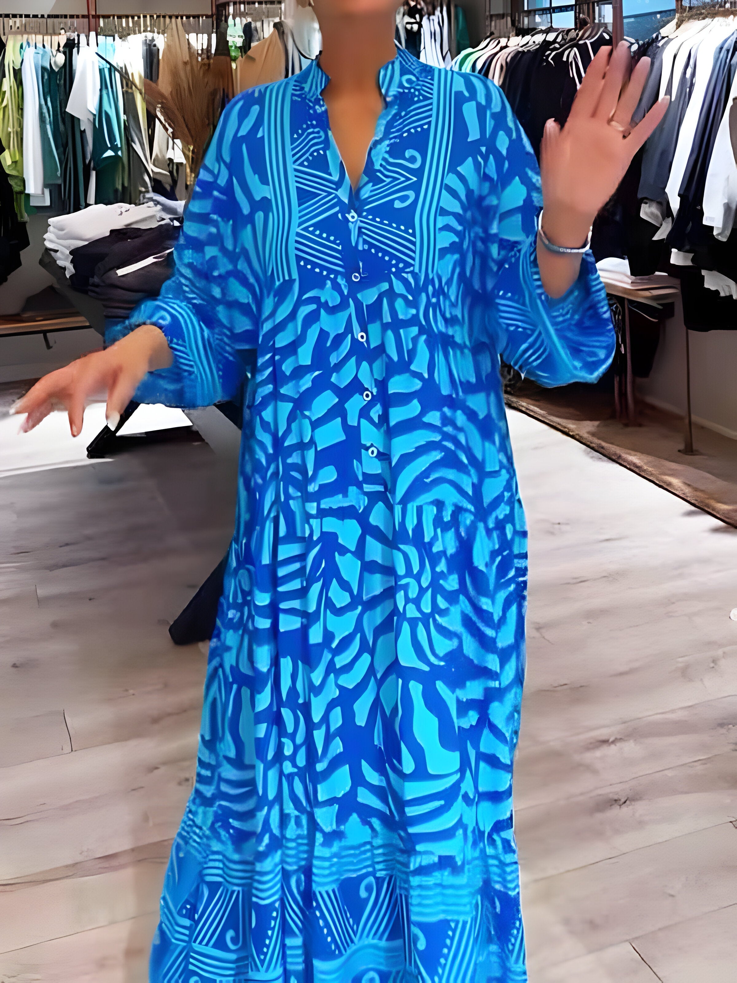 Ava – Jurk met Artistieke Print
