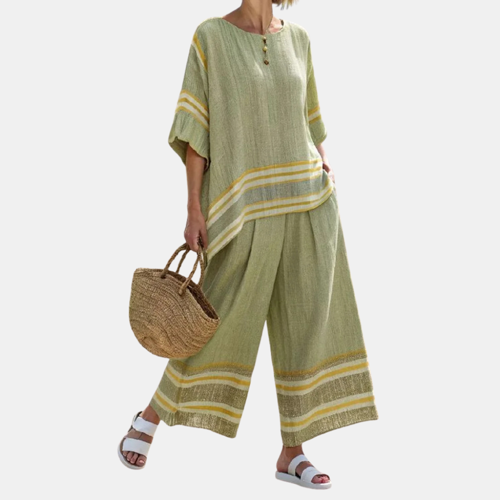 Juliana | Bamboe Linnen Stripe Set