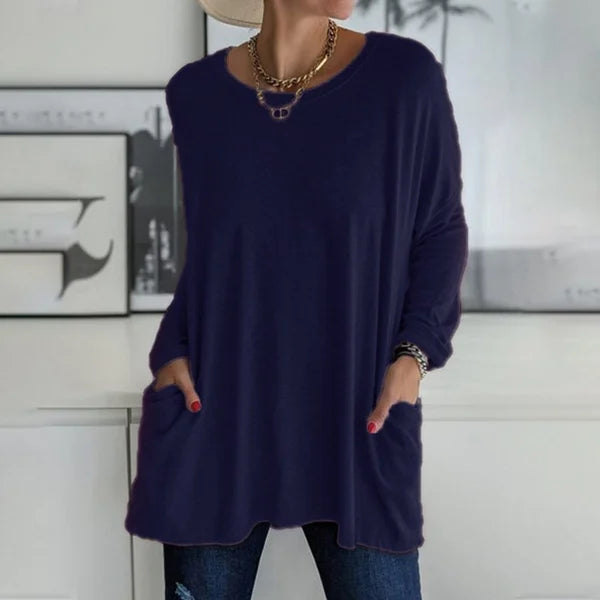 Aelira – Losvallende Top met Zakken