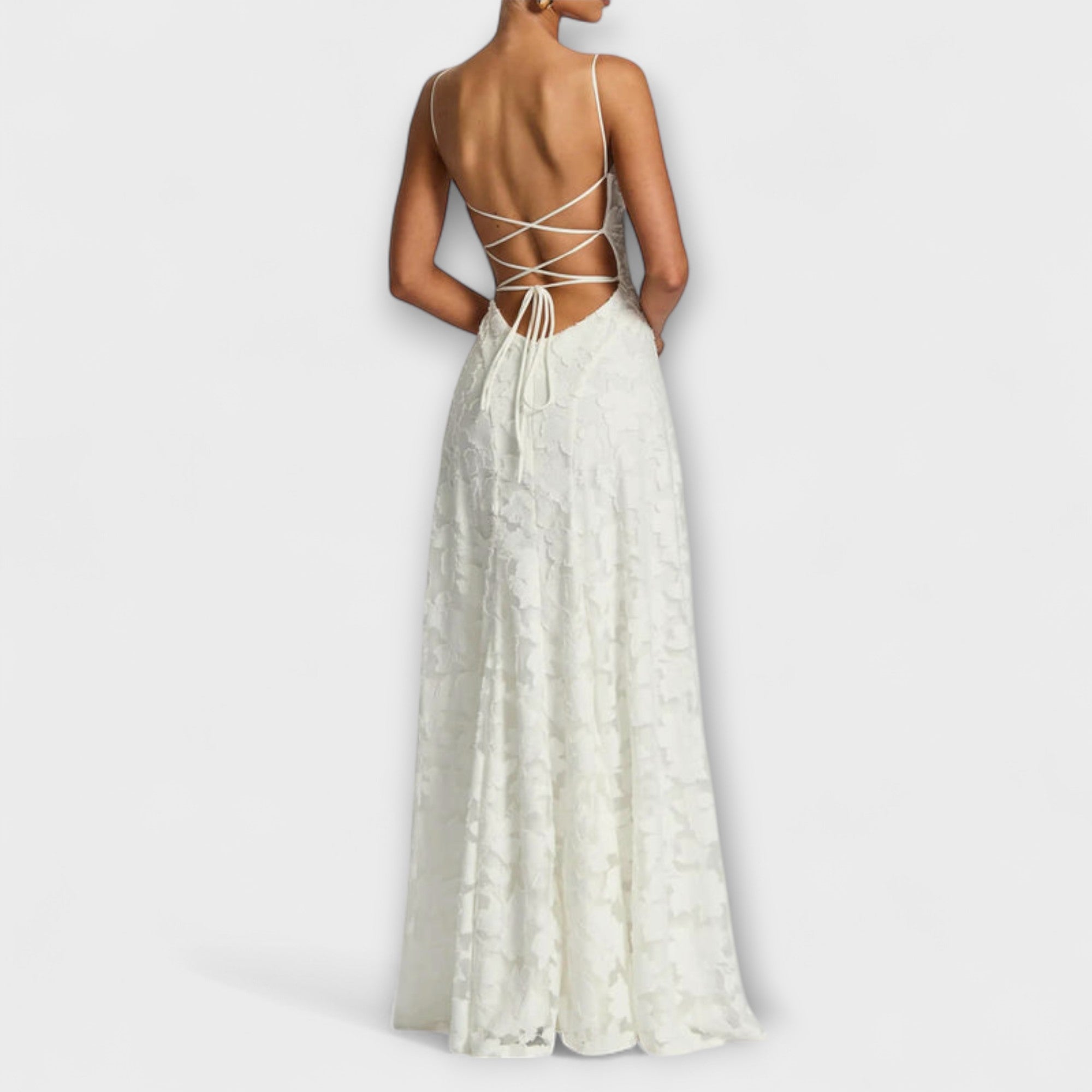 Emberly - Elegante Jacquard-Maxijurk