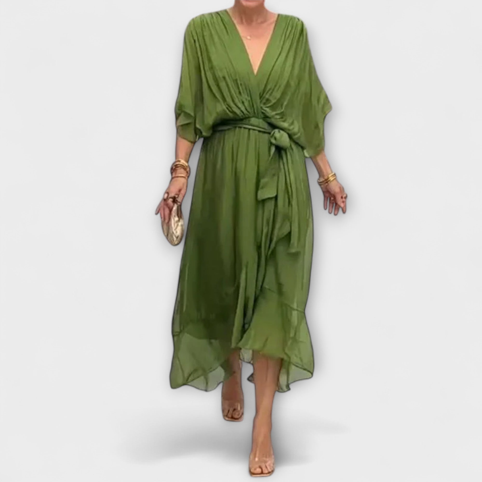 Amoura - Chiffonjurk met V-hals