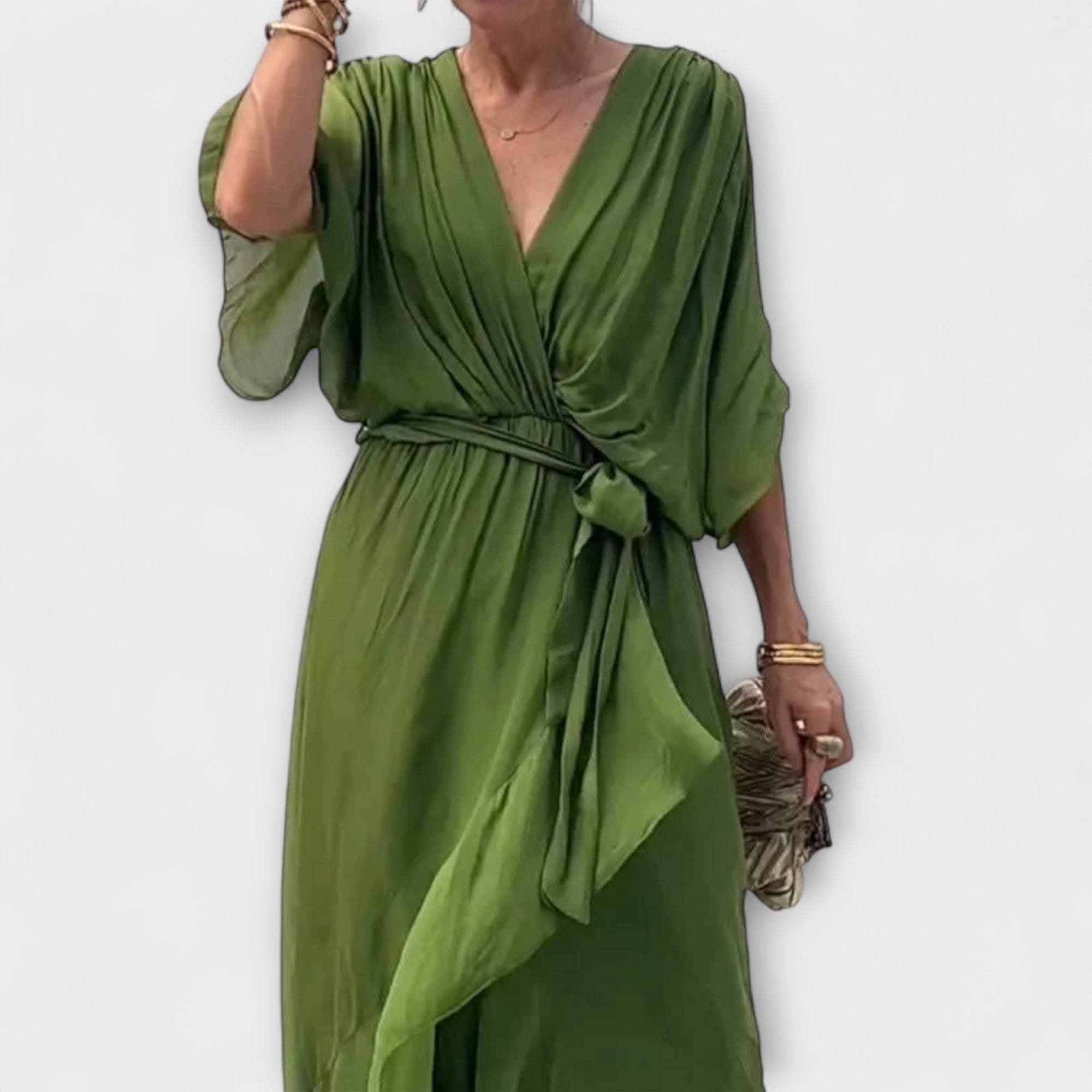 Amoura - Chiffonjurk met V-hals