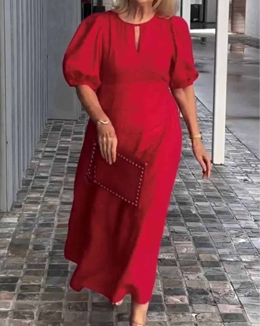 FIONA - ELEGANTE JURK VAN KATOEN EN LINNEN