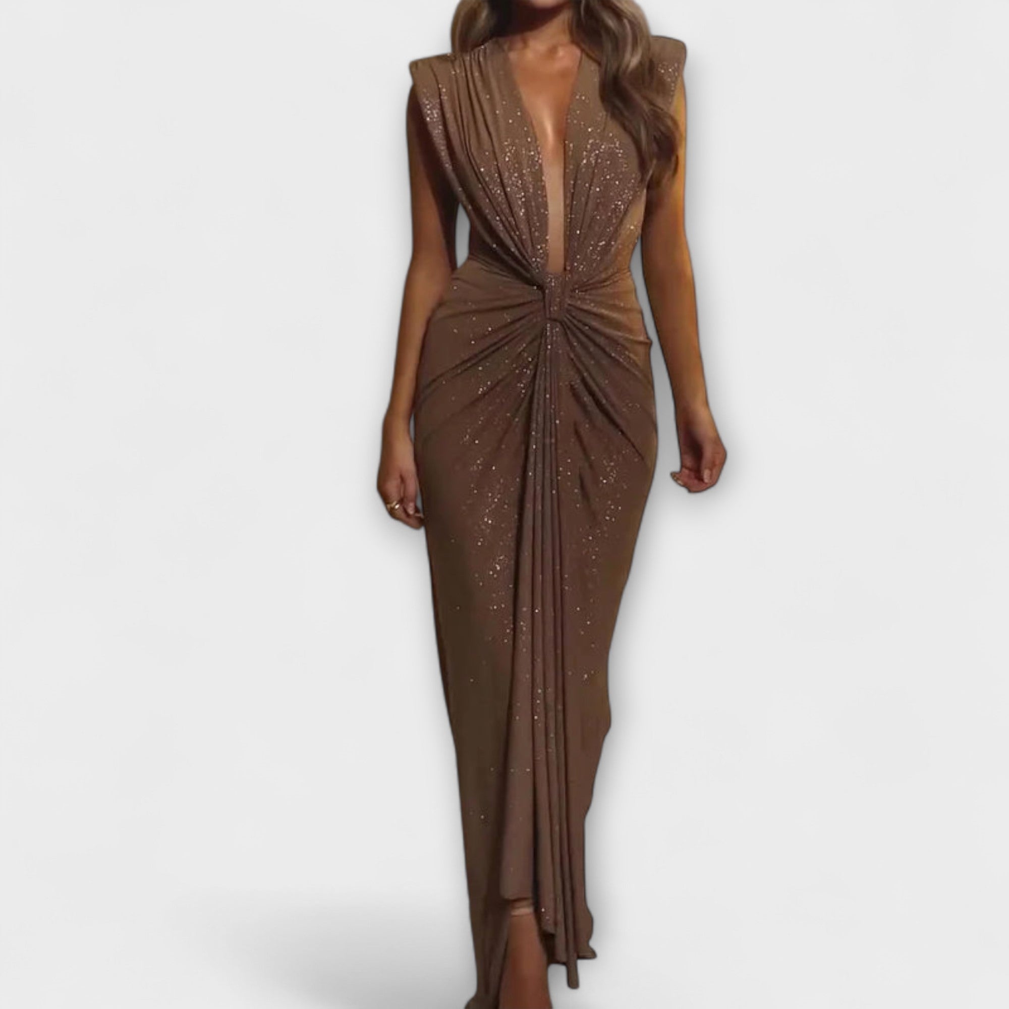 Thea - Maxidress met diepe V-hals