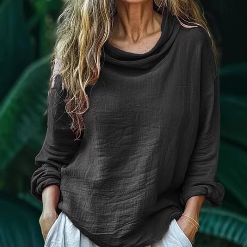 Lina – Blus med vid hals
