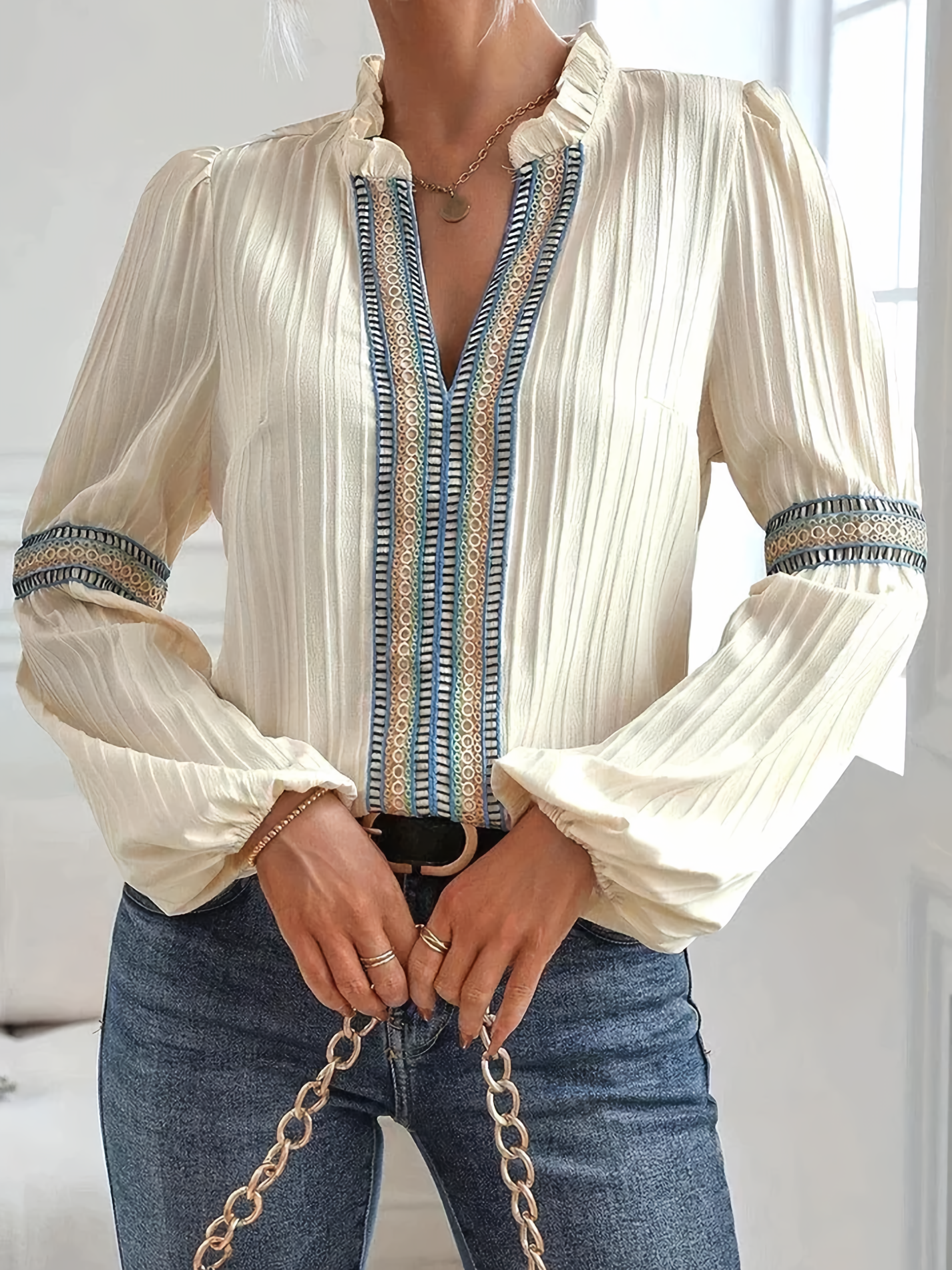 Valerie™ | Adembenemende V-Hals Blouse
