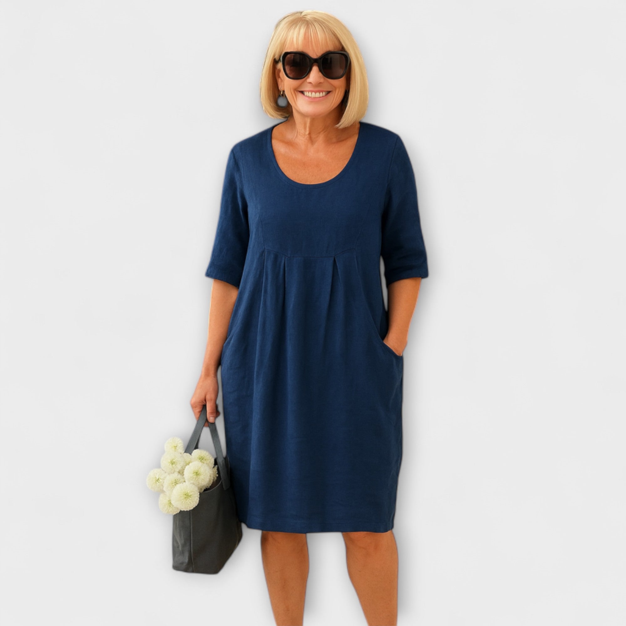 Marley - Casual Linnen Jurk met Zakken