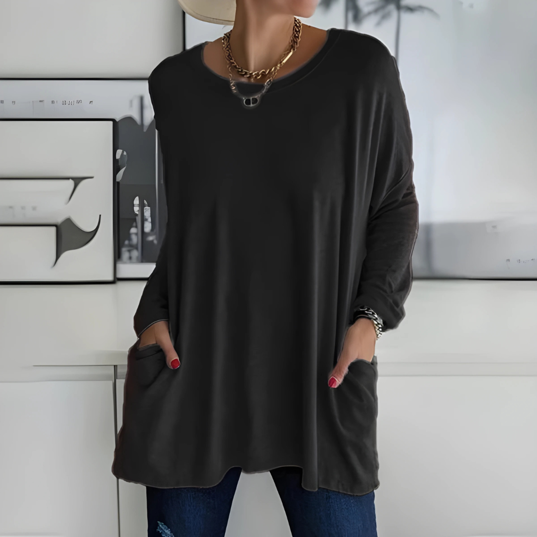 Aelira – Losvallende Top met Zakken