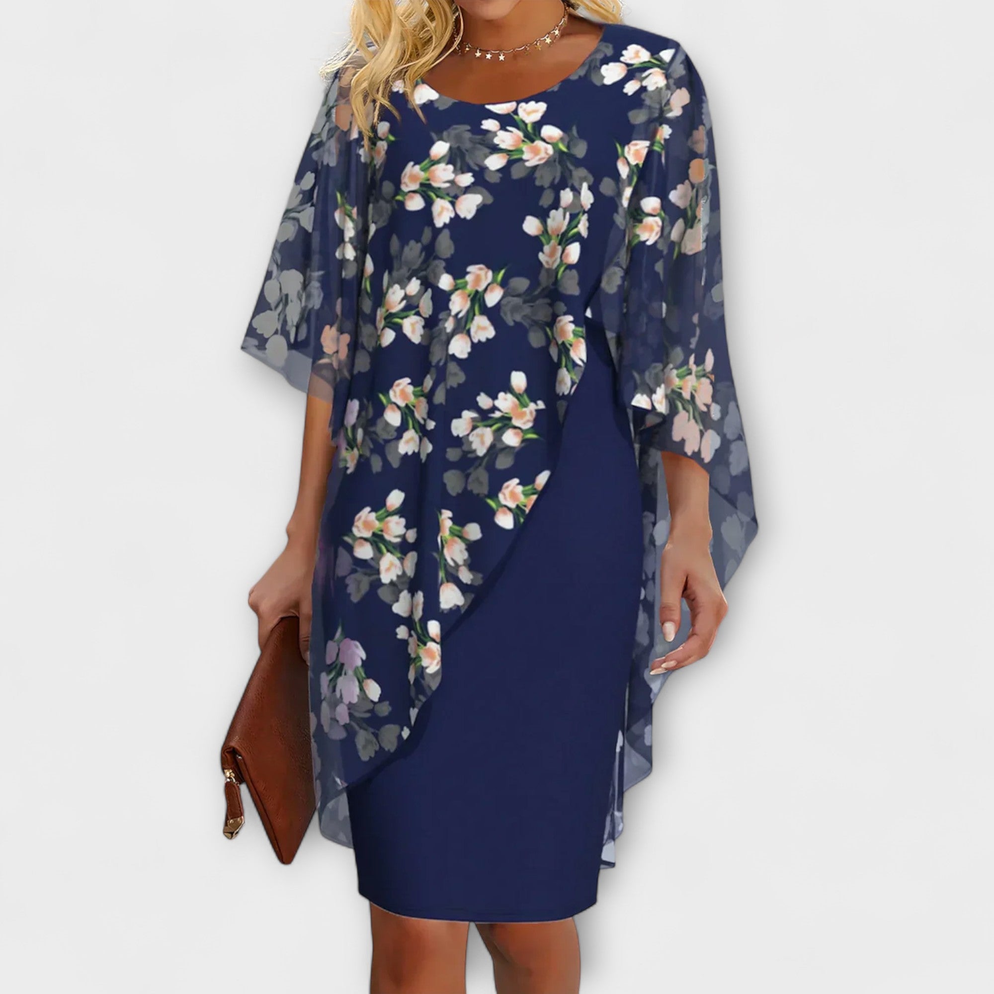 Lyanna - Bloemige Chiffon Damesjurk