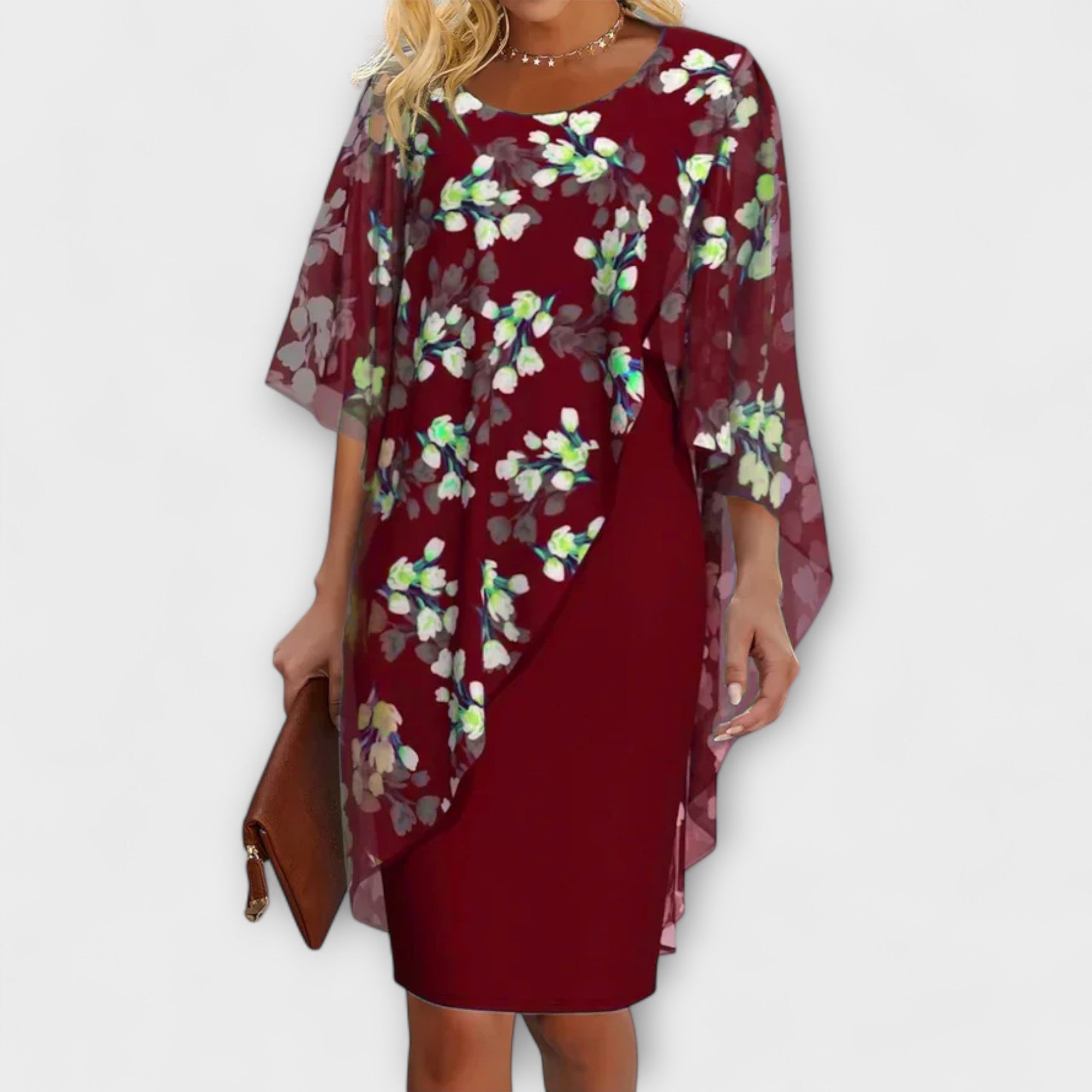 Lyanna - Bloemige Chiffon Damesjurk