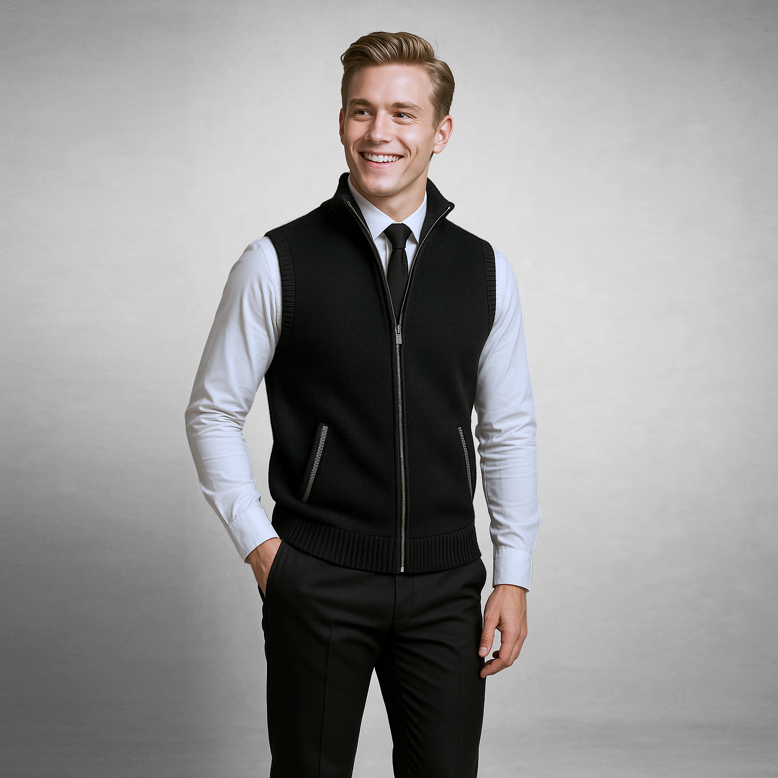 Harrison - sweatervest met volledige ritssluiting