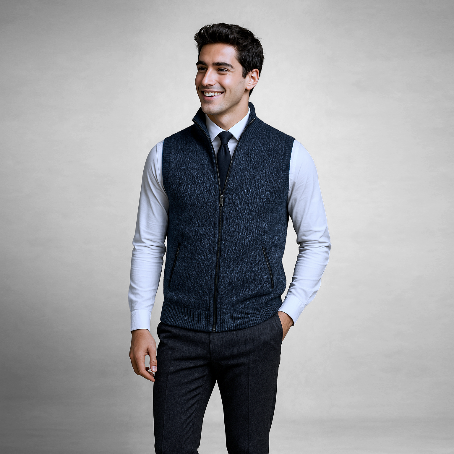 Harrison - sweatervest met volledige ritssluiting