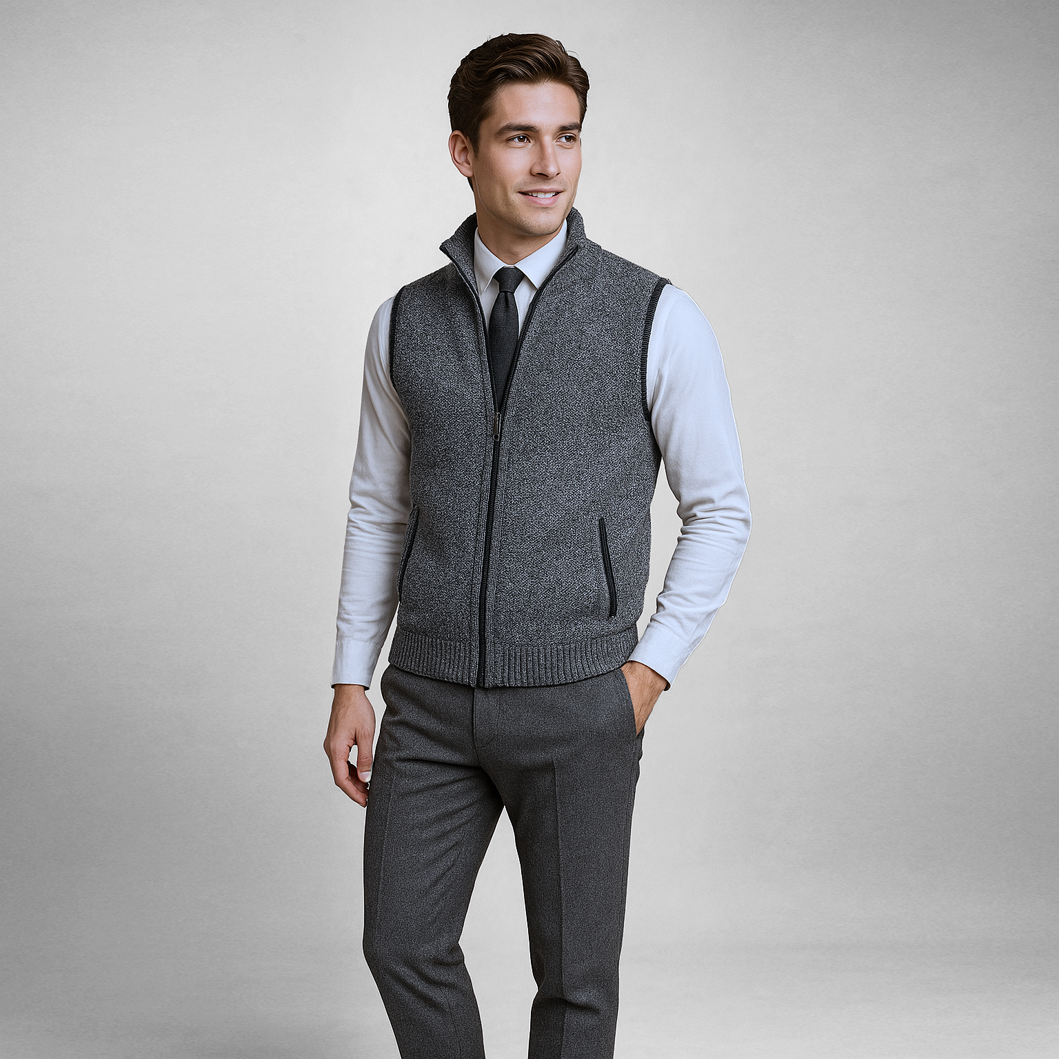 Harrison - sweatervest met volledige ritssluiting