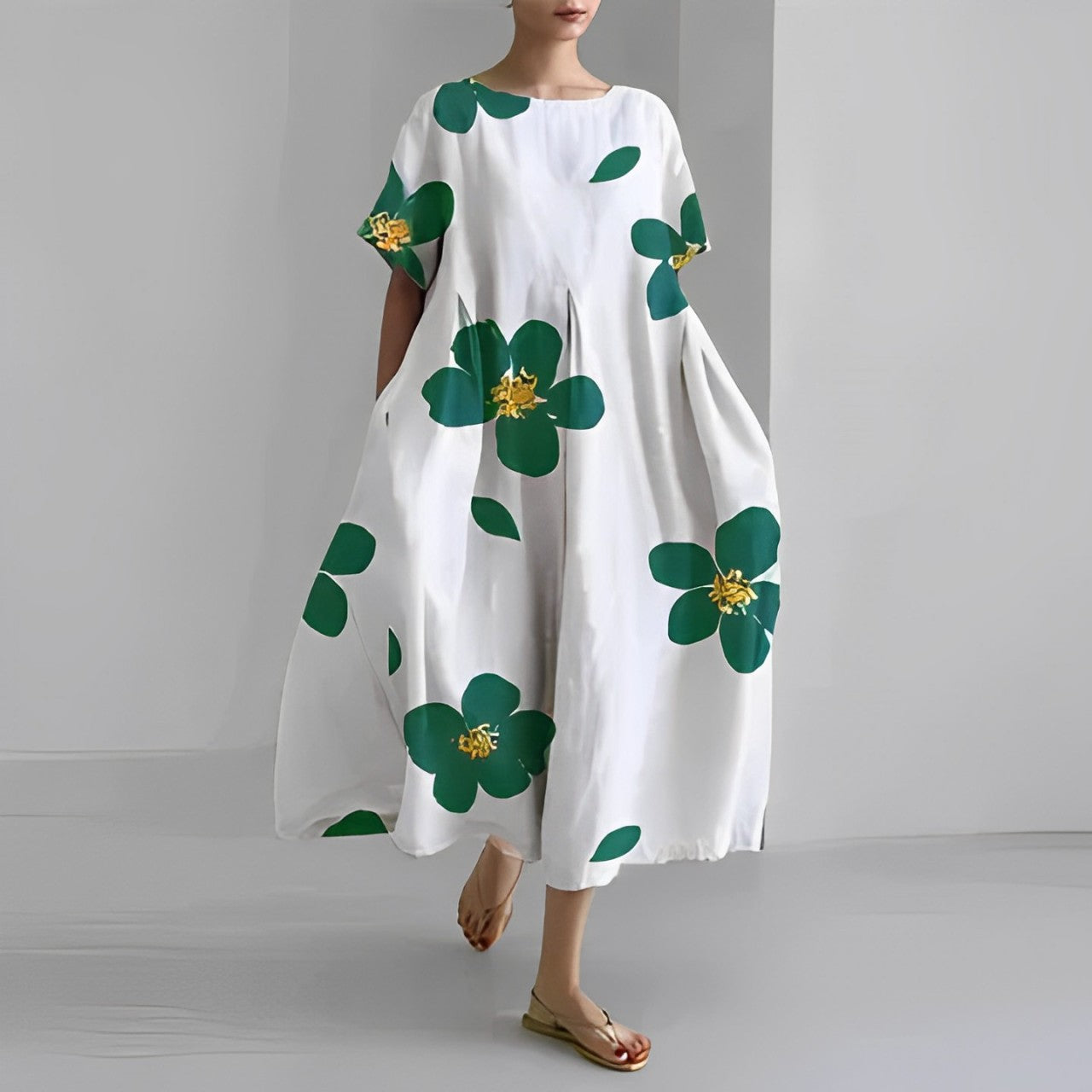 Daisy - Retro Grote Swing Losse Maxi Jurk