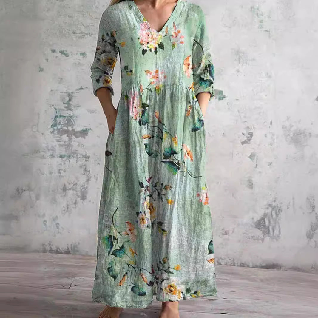 Ivory - Bloemige Boho Maxi Jurk