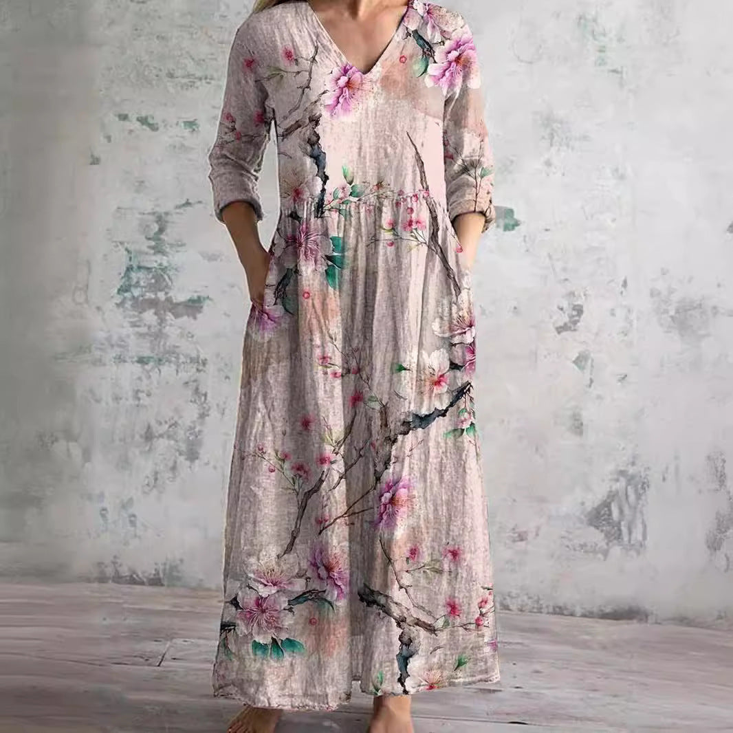 Ivory - Bloemige Boho Maxi Jurk