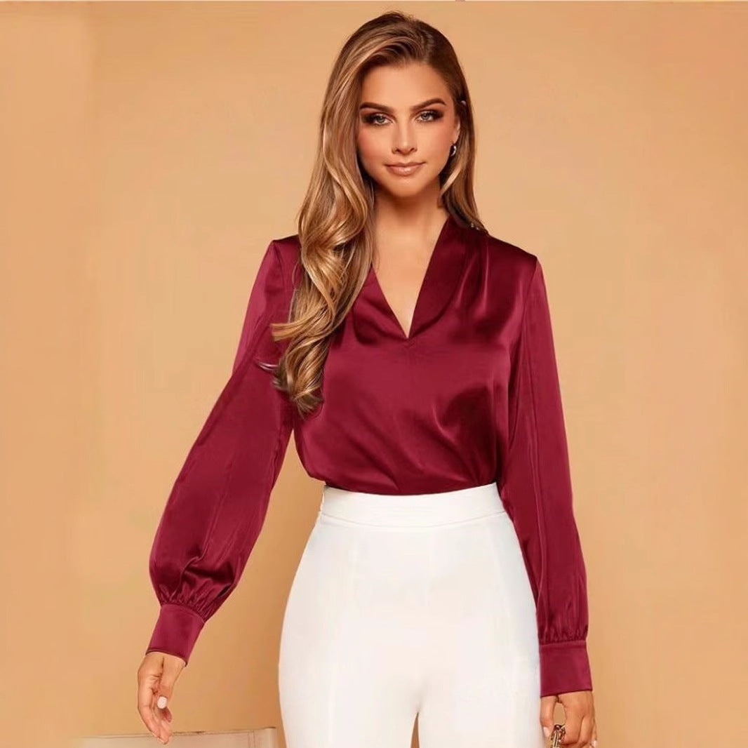 EMILIE I LOSSE SATIJN BLOUSE