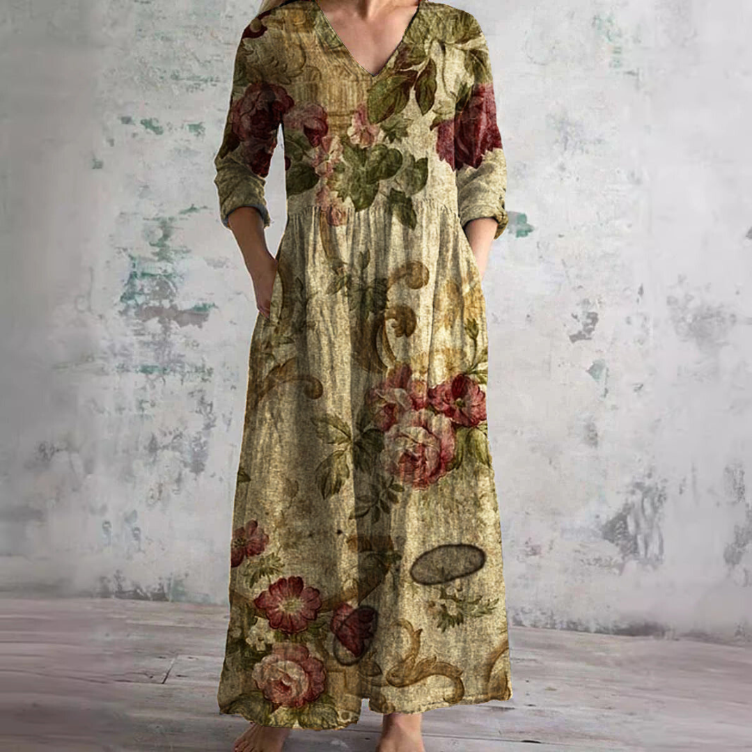 Ivory - Bloemige Boho Maxi Jurk