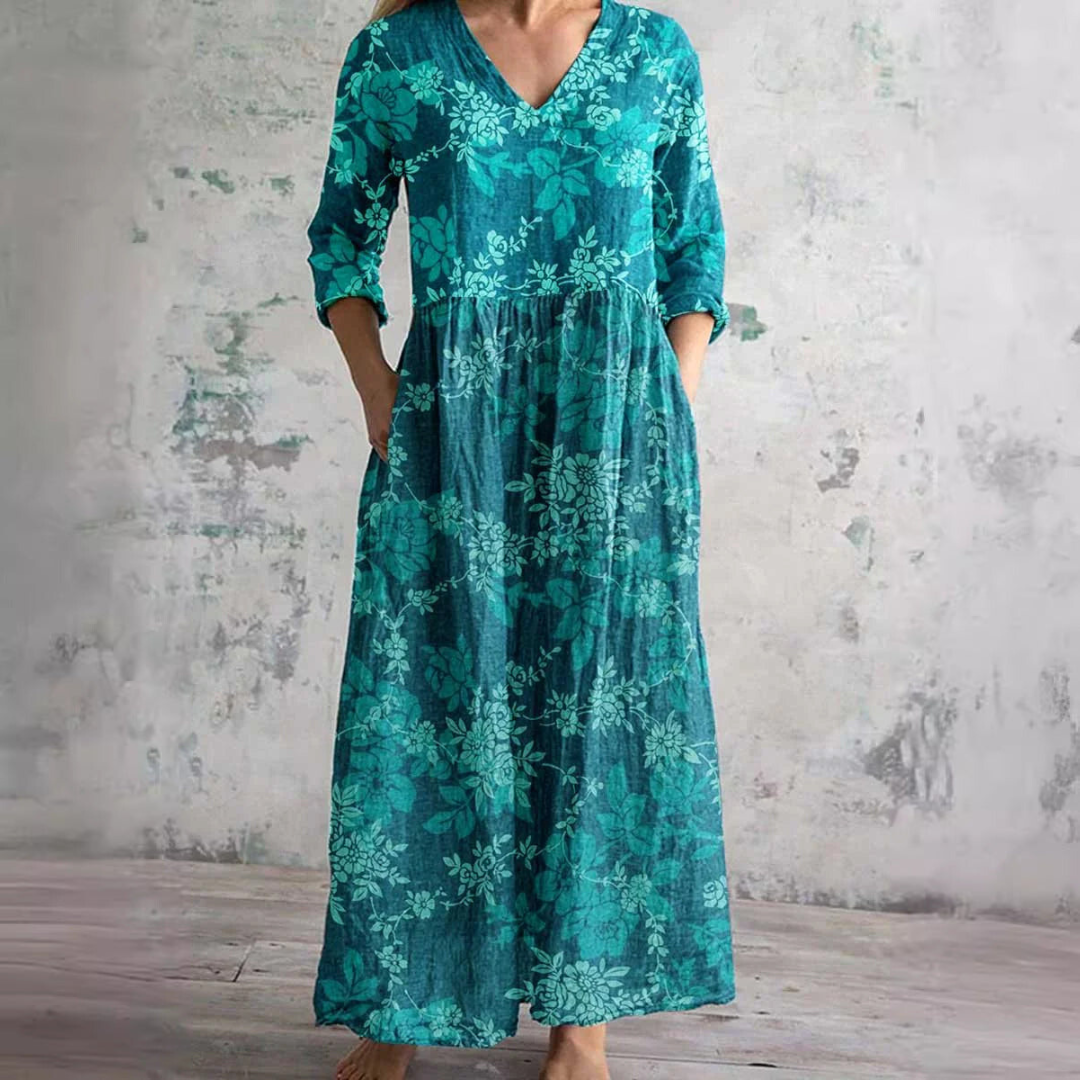 Ivory - Bloemige Boho Maxi Jurk