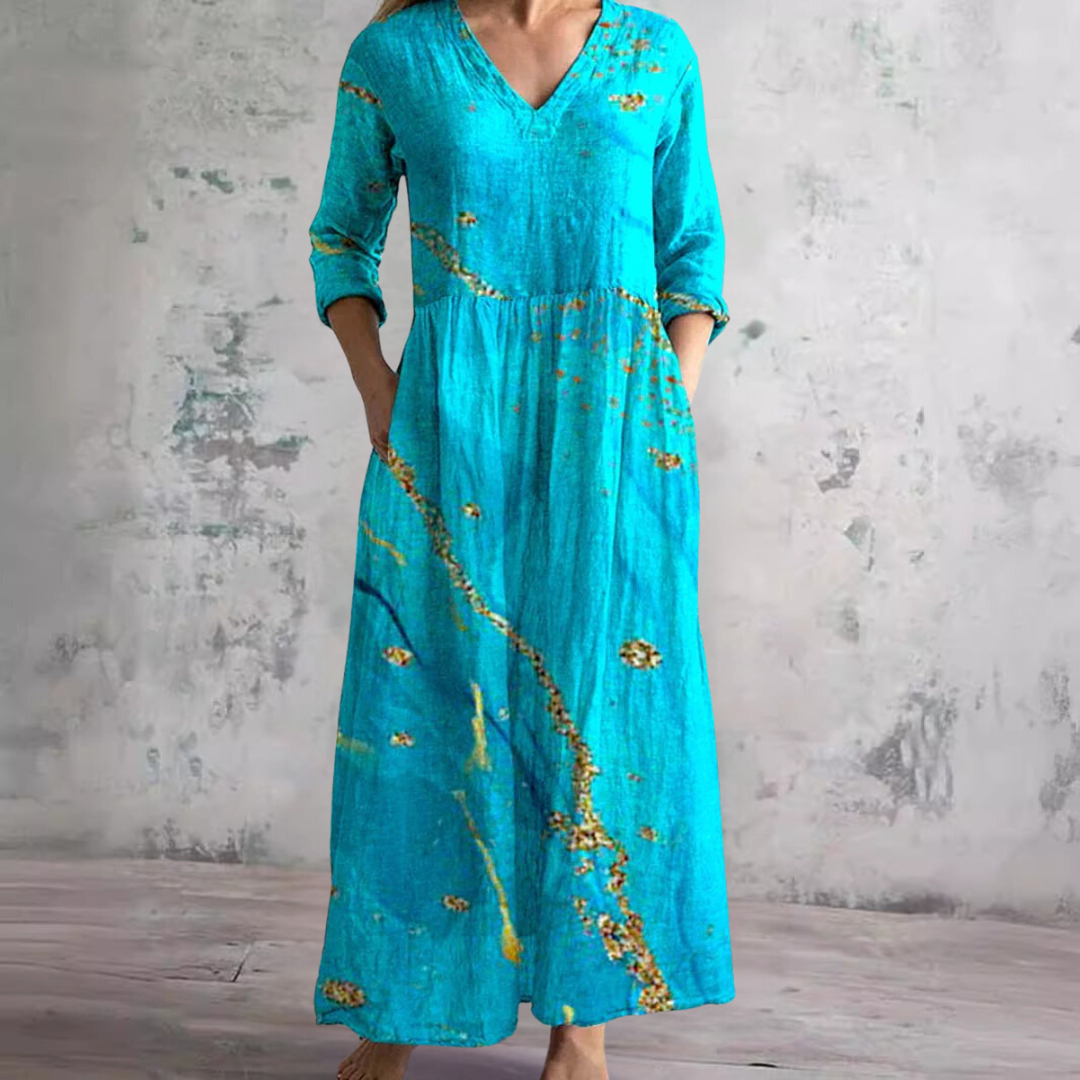 Ivory - Bloemige Boho Maxi Jurk