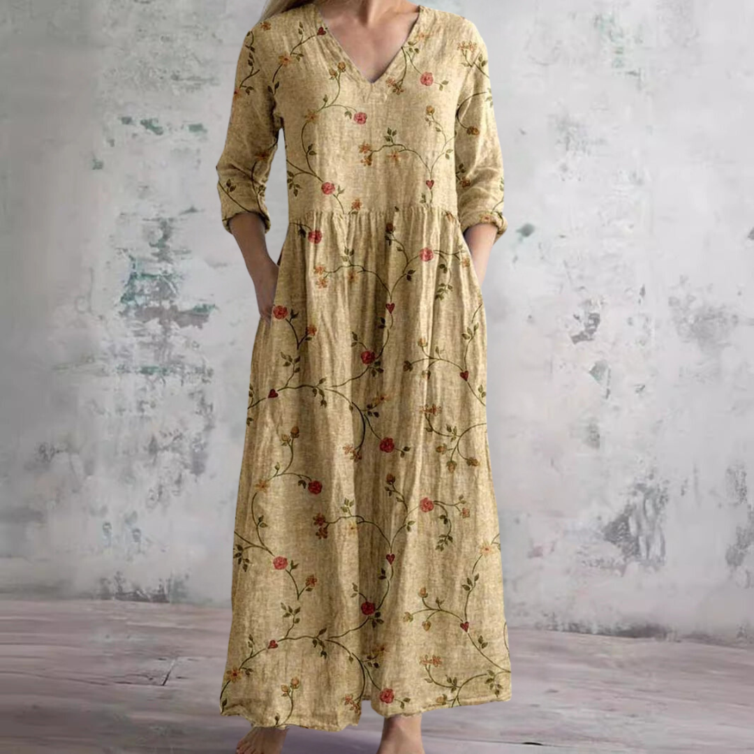 Ivory - Bloemige Boho Maxi Jurk
