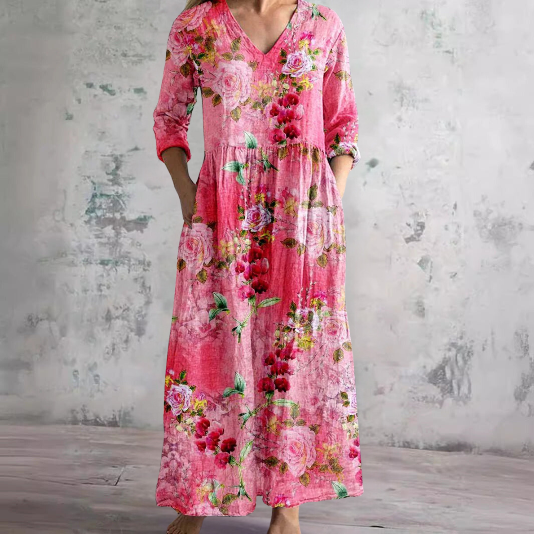 Ivory - Bloemige Boho Maxi Jurk