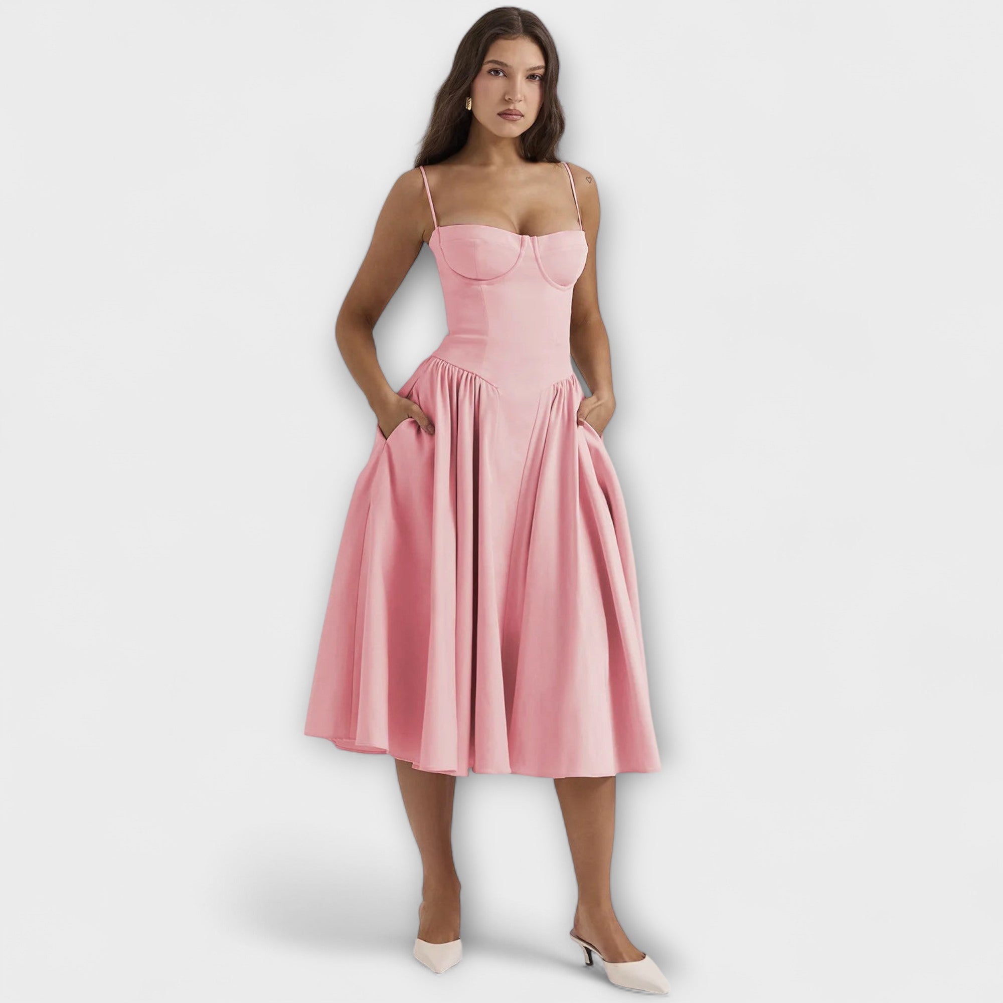 Rosalie - Verfijnd mouwloos corsetjurk
