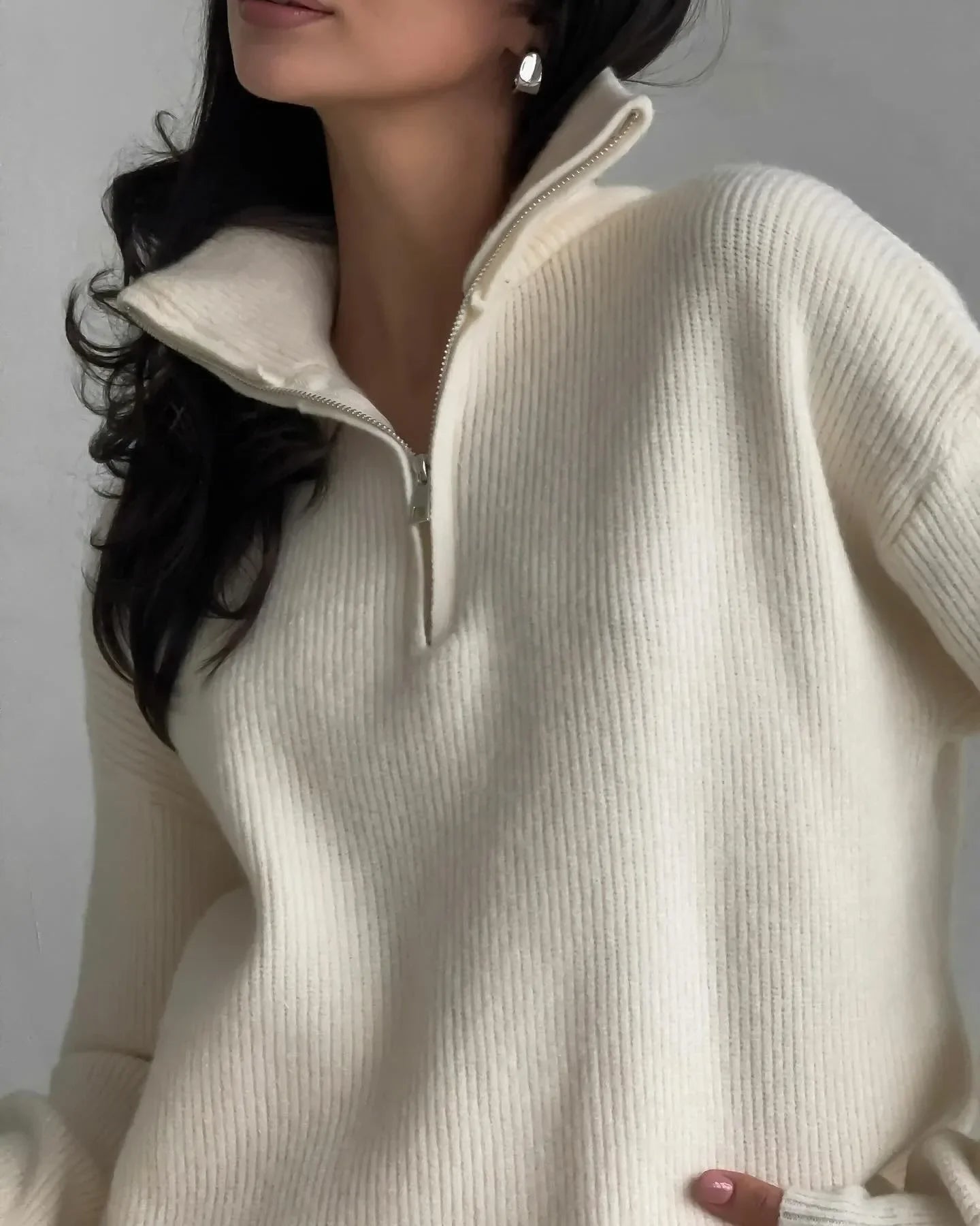 Zaya | Zip-Pullover Gebreid