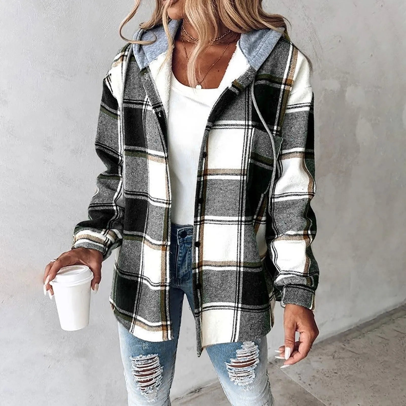 Fenna – Geruite Hoodie