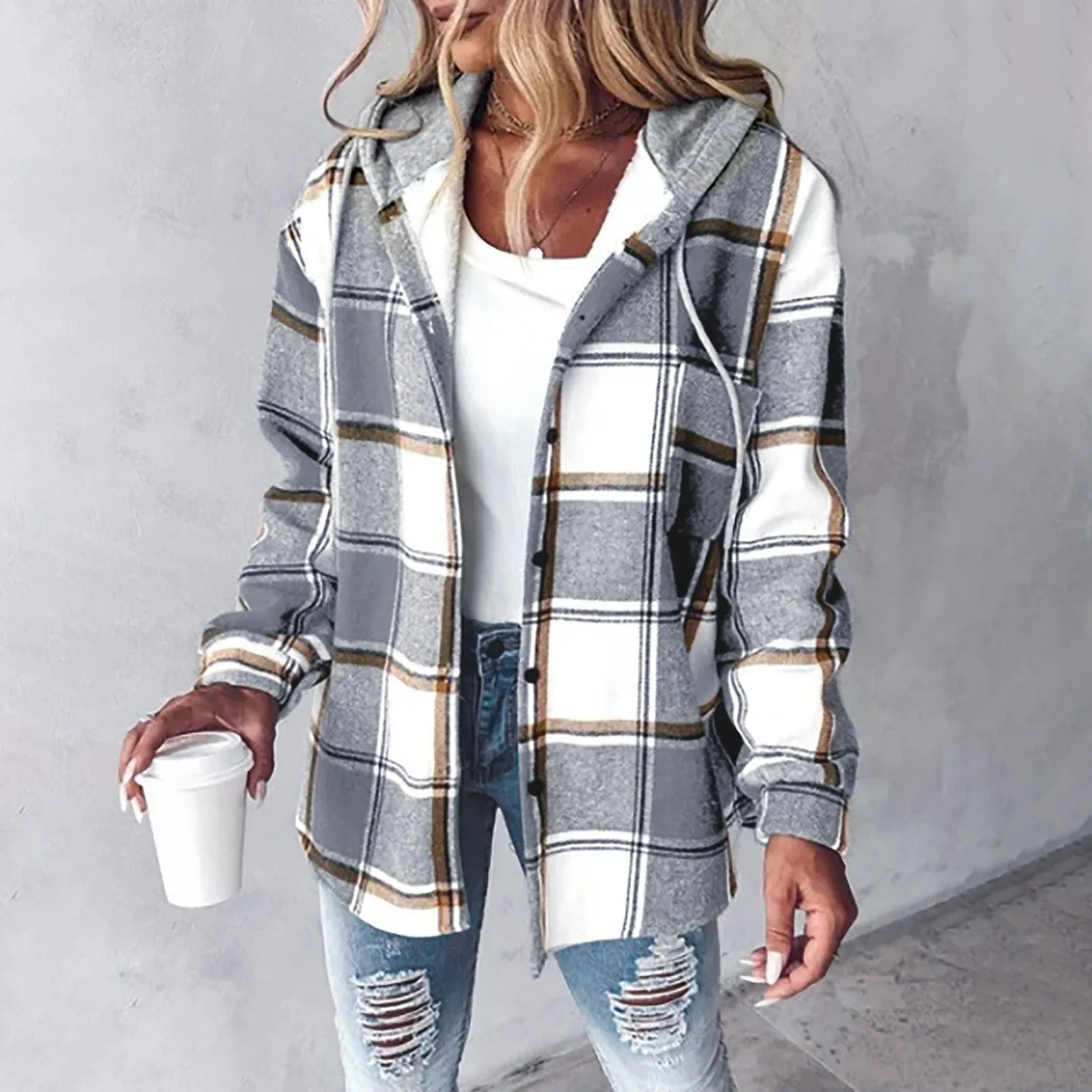 Fenna – Geruite Hoodie