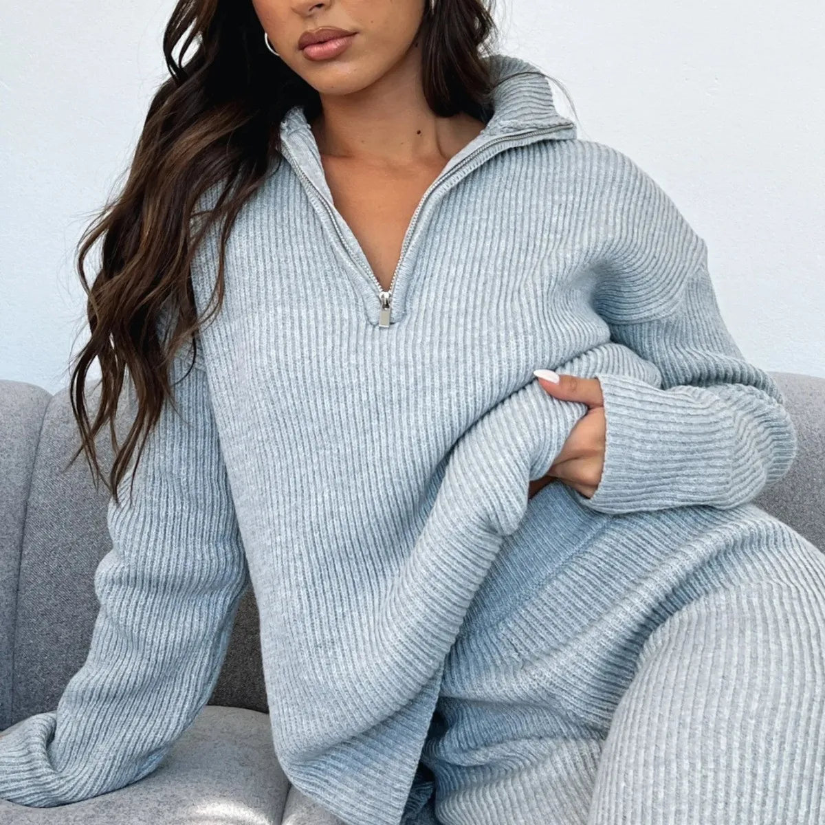 Zaya | Zip-Pullover Gebreid