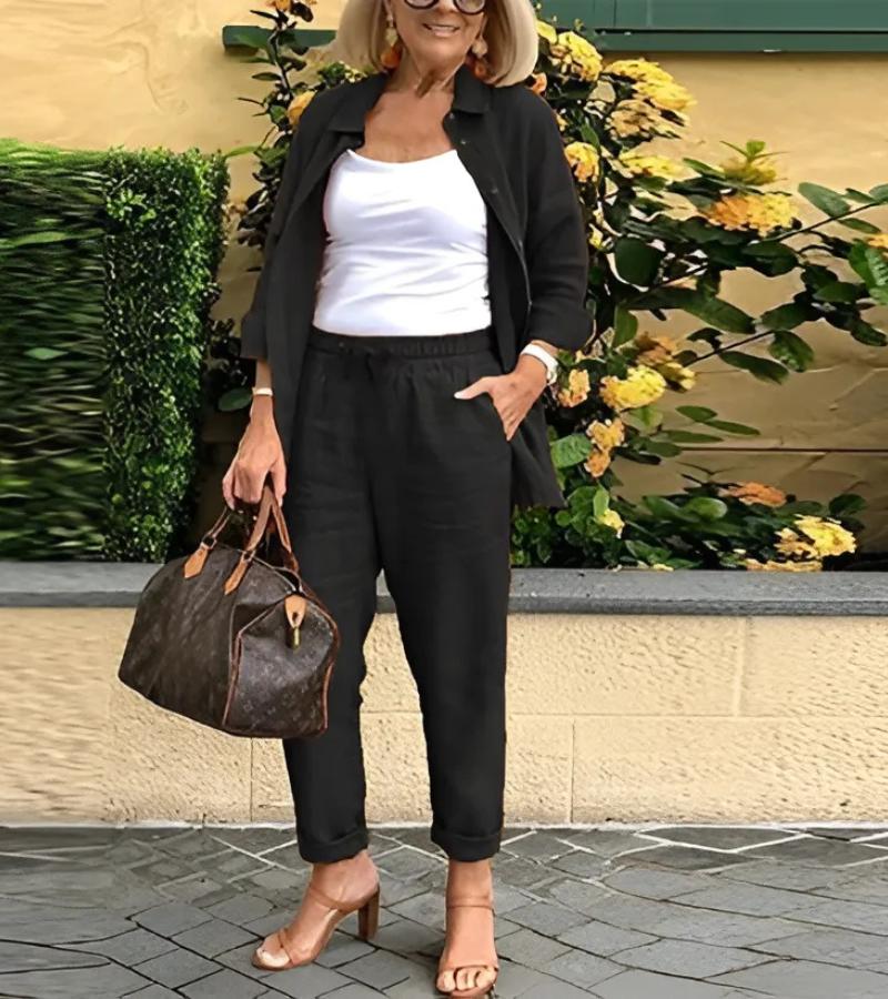 Nola – Luchtige set met overhemd en broek