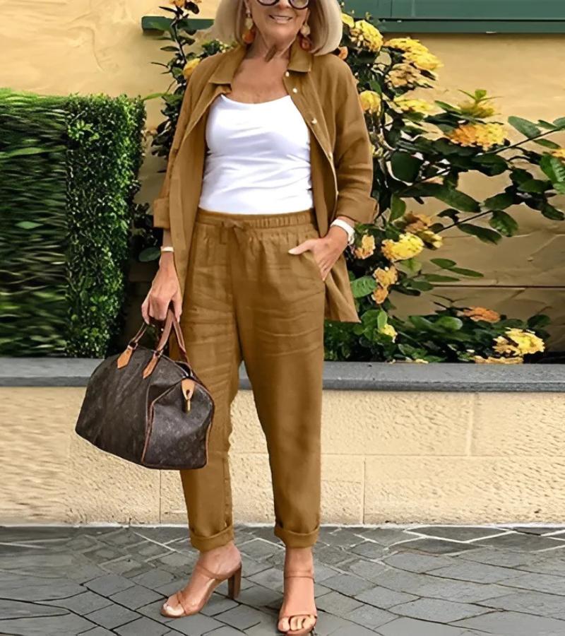 Nola – Luchtige set met overhemd en broek