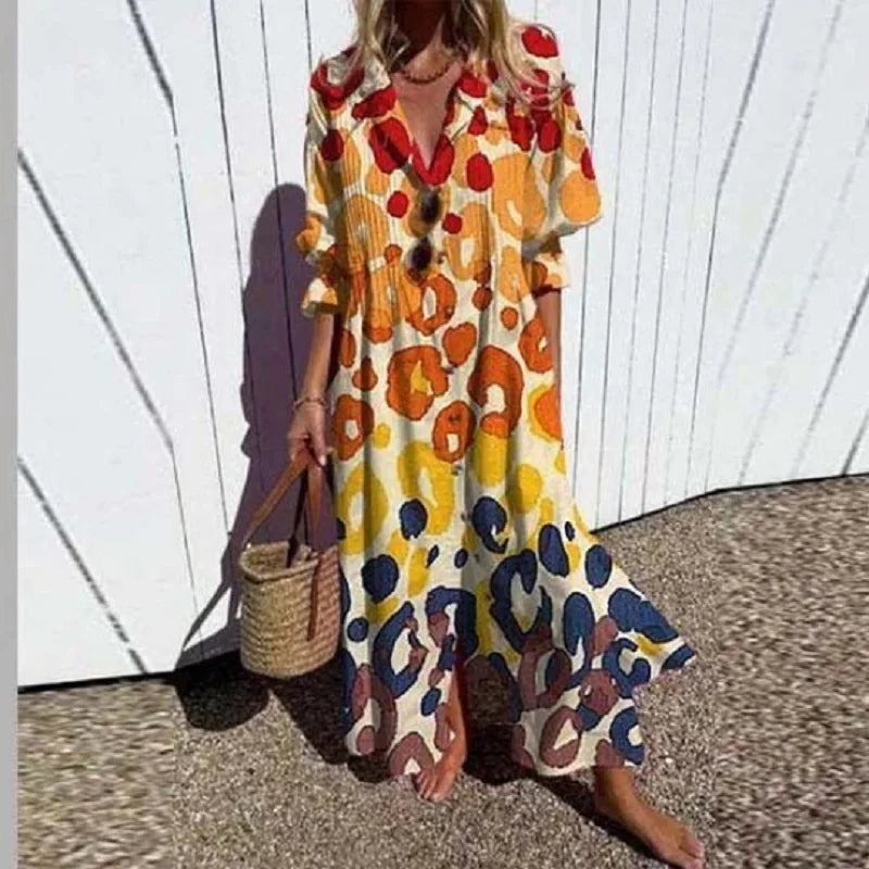 Cassidy - Boho Schoonheid Puff Sleeve Maxi Jurk