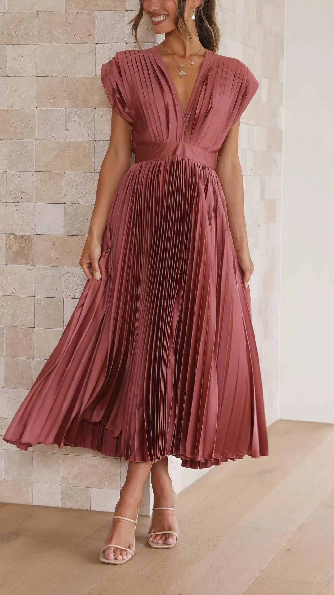 Maria - Elegante geplooide jurk