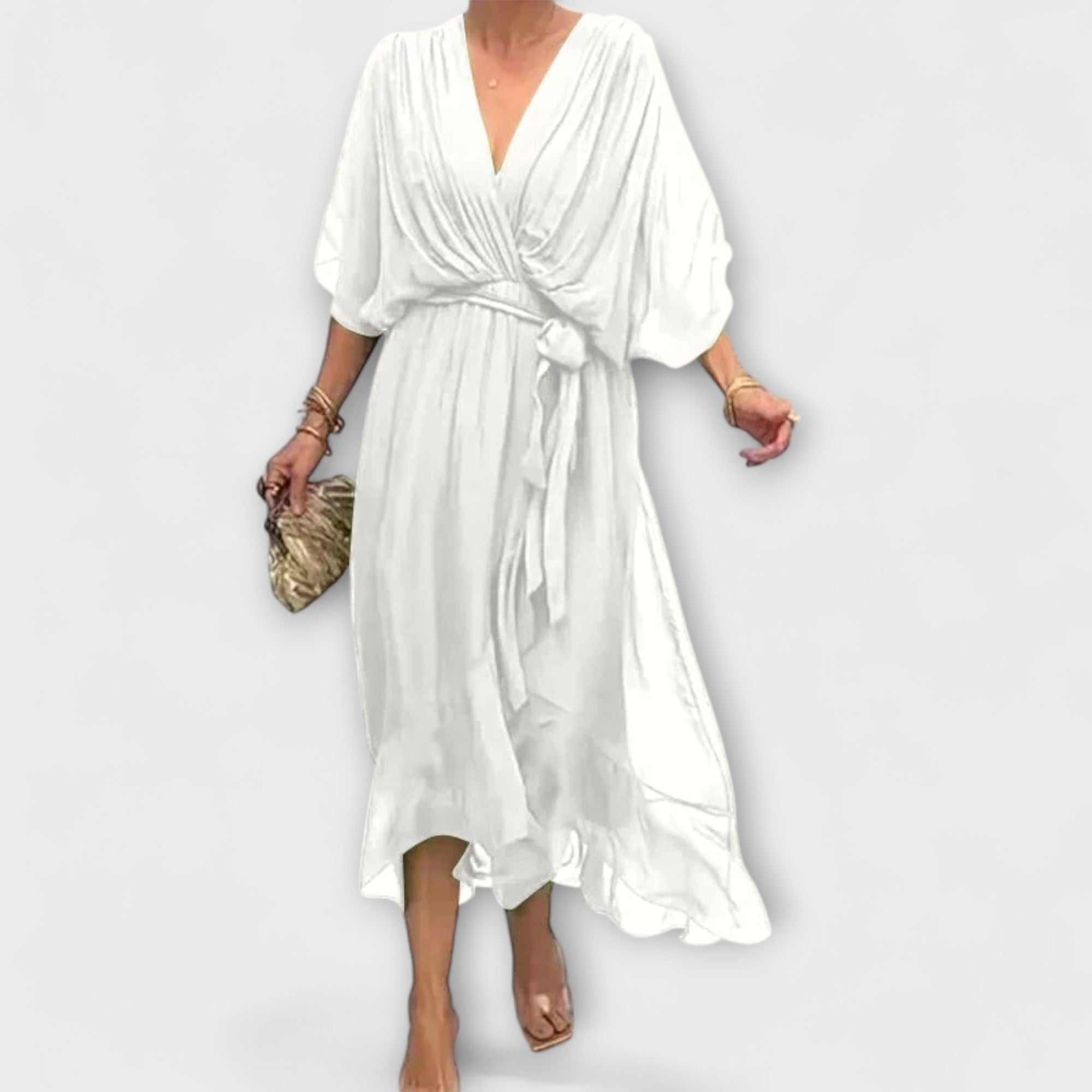 Amoura - Chiffonjurk met V-hals