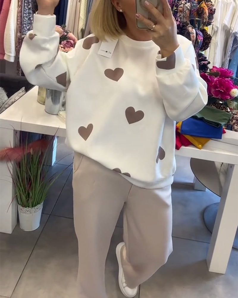 Mila – Trui in katoenmix met hartjes